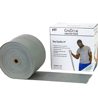 CanDo Low Powder Exercise Band - 50 yard roll - Silver - xx-heavy