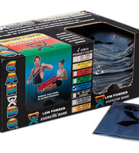 CanDo Low Powder Exercise Band - box of 40, 4' length - Blue - heavy