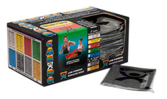 CanDo Low Powder Exercise Band - box of 40, 4' length - Black - x-heavy