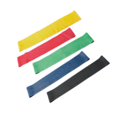 CanDo Band Exercise Loop - 5-piece set (15"), (1 each: yellow, red, green, blue, black)