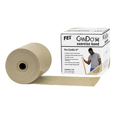 CanDo Low Powder Exercise Band - 25 yard roll - Tan - xx-light