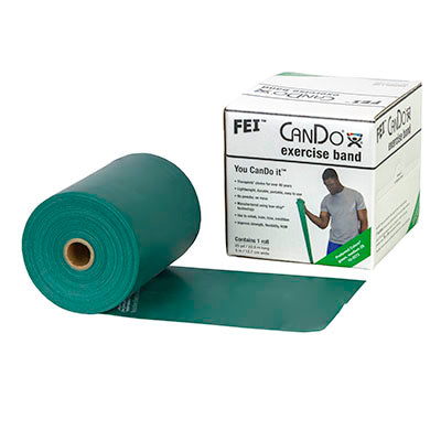 CanDo Low Powder Exercise Band - 25 yard roll - Green - medium