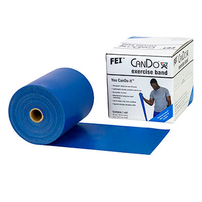 CanDo Low Powder Exercise Band - 25 yard roll - Blue - heavy