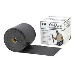 CanDo Low Powder Exercise Band - 25 yard roll - Black - x-heavy