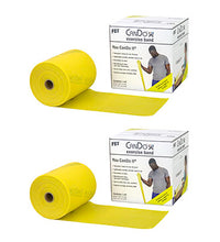 CanDo Low Powder Exercise Band - Twin-Pak - 100 yard (2 x 50 yard rolls) - Yellow - x-light