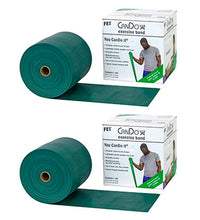 CanDo Low Powder Exercise Band - Twin-Pak - 100 yard (2 x 50 yard rolls) - Green - medium