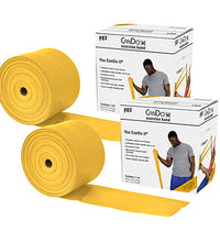 CanDo Low Powder Exercise Band - Twin-Pak - 100 yard (2 x 50 yard rolls) - Gold - xxx-heavy