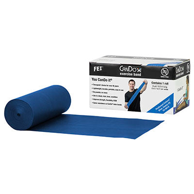 CanDo Latex Free Exercise Band - 6 yard roll - Blue - heavy