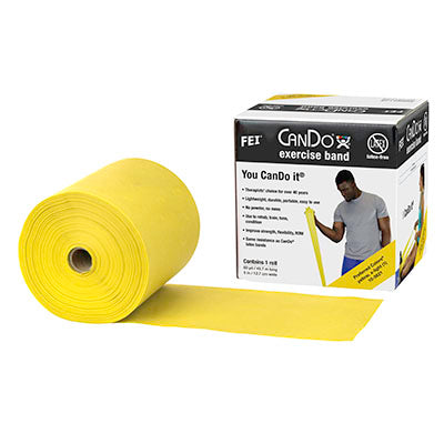 CanDo Latex Free Exercise Band - 50 yard roll - Yellow - X-light