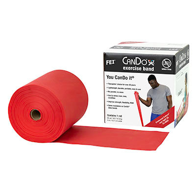 CanDo Latex Free Exercise Band - 50 yard roll - Red - light