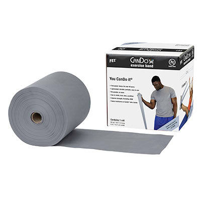 CanDo Latex Free Exercise Band - 50 yard roll - Silver - XX-heavy