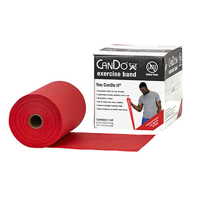 CanDo Latex Free Exercise Band - 25 yard roll - Red - light