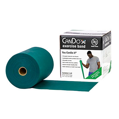 CanDo Latex Free Exercise Band - 25 yard roll - Green - medium