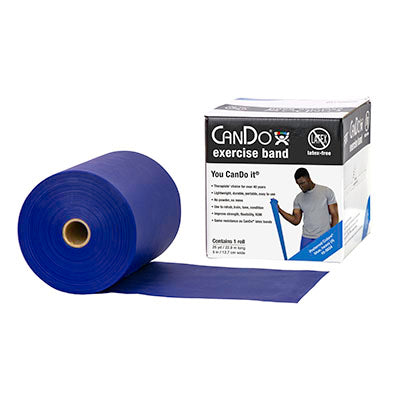 CanDo Latex Free Exercise Band - 25 yard roll - Blue - heavy