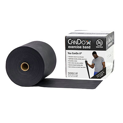 CanDo Latex Free Exercise Band - 25 yard roll - Black - x-heavy