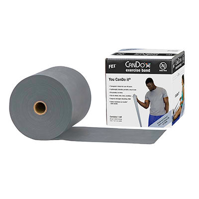 CanDo Latex Free Exercise Band - 25 yard roll - Silver - xx-heavy