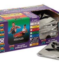 CanDo Latex Free Exercise Band - case of 40 (2 ea: boxes of 20), 4' length - Silver - xx-heavy