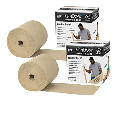 CanDo Latex Free Exercise Band - 100 yard (2 x 50 yard rolls) - Tan - xx-light