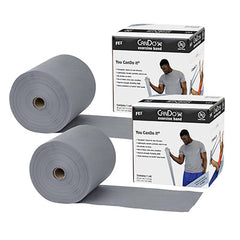 CanDo Latex Free Exercise Band - 100 yard (2 x 50 yard rolls) - Silver - xx-heavy