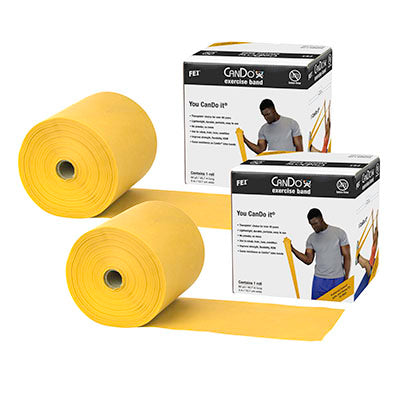 CanDo Latex Free Exercise Band - 100 yard (4 x 25 yard rolls) - Gold- xxx-heavy