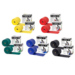 CanDo Latex Free Exercise Band - 100 yard (2 x 50 yard rolls), 5 piece set (1 each: yellow, red, green, blue, black)