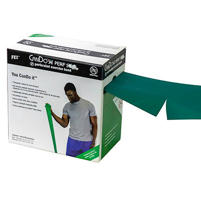 CanDo Latex Free Exercise Band - 100 yard Perf 100 roll - Green - medium