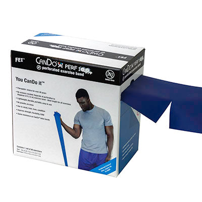 CanDo Latex Free Exercise Band - 100 yard Perf 100 roll - Blue - heavy