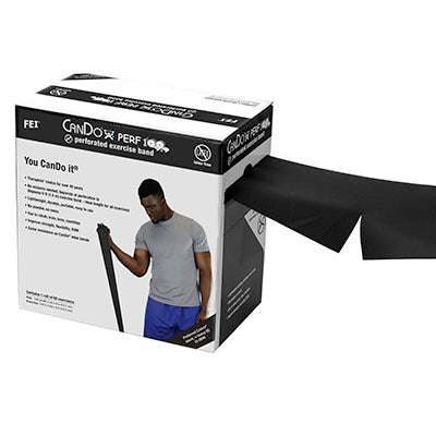 CanDo Latex Free Exercise Band - 100 yard Perf 100 roll - Black - x-heavy