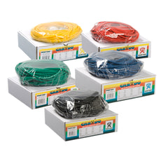 CanDo Latex Free Exercise Tubing - 100' dispenser rolls, 5-piece set (1 each: yellow, red, green, blue, black)