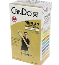 CanDo Latex Free Exercise Band - box of 30, 5' length - Tan - xx-light