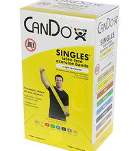 CanDo Latex Free Exercise Band - box of 30, 5' length - Yellow - x-light