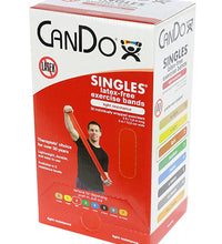 CanDo Latex Free Exercise Band - box of 30, 5' length - Red - light