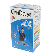 CanDo Latex Free Exercise Band - box of 30, 5' length - Blue - heavy