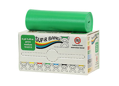 Sup-R Band Latex Free Exercise Band - 6 yard roll - Green - medium