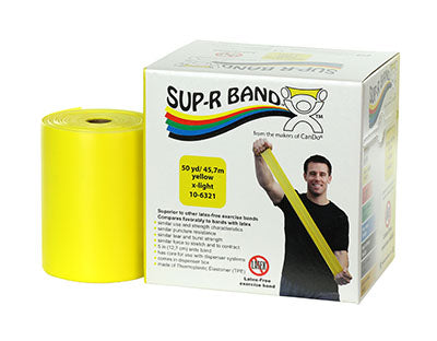 Sup-R Band Latex Free Exercise Band - 50 yard roll - Yellow - x-light