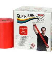 Sup-R Band Latex Free Exercise Band - 50 yard roll - Red - light