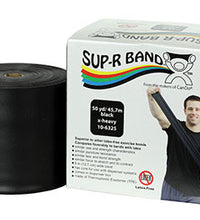 Sup-R Band Latex Free Exercise Band - 50 yard roll - Black - x-heavy