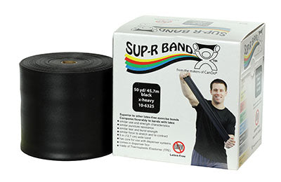 Sup-R Band Latex Free Exercise Band - 50 yard roll - Black - x-heavy