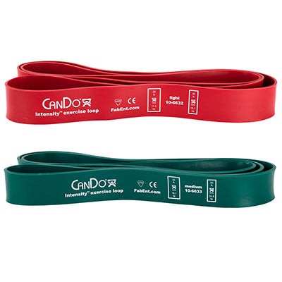 CanDo Intensity Loop, Set of 2: Red (Light), 25 - 40 lb and Green (Medium), 40 - 55 lb