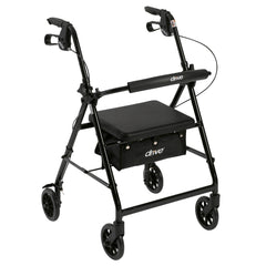 Rollator 4-Wheel with Pouch & Padded Seat Black - Drive