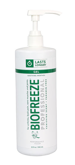 Biofreeze Professional Colorless Gel, 32 oz pump, case of 16