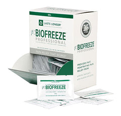 Biofreeze Professional Green Gel, 3 gm single gel pack, gravity dispenser box of 100, case of 10