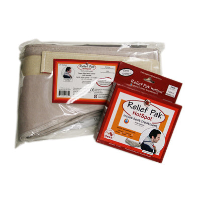 Relief Pak HotSpot Moist Heat Pack and Cover Set - Neck Pack with Terry with Foam-fill Cover