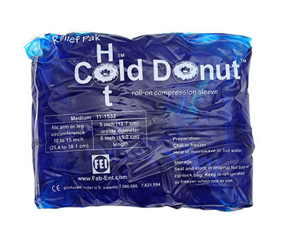 Relief Pak Cold n' Hot Donut Compression Sleeve - medium (for 10-15" circumference) - Case of 10