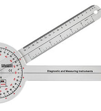 Baseline Plastic Absolute+Axis Goniometer - 360 Degree Head - 12 inch Arms, 25-pack