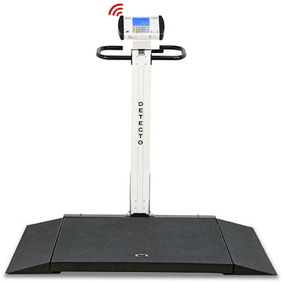 Detecto, 6550 Wheelchair Scale, Portable, Digital, Folding Column, 1,000 lb x .2 lb / 450 kg x .1 kg, AC Adapter