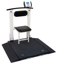 Detecto, 6570 Wheelchair Scale, Portable, Folding Column, Seat, 1000 lb x .2 lb / 450 kg x .1 kg, AC Adapter