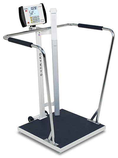 Detecto, 6857DHR Bariatric Scale, Digital, 1000 lb x .2 lb / 450kg x .1 kg, 24" x 24" Platform, DHR, AC Adapter