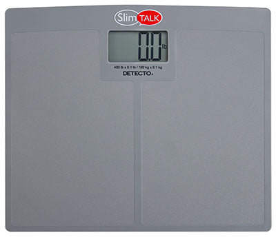 Detecto, Talking Home Health Scale, 400 lb x 0.1 lb / 180 kg x 0.1 kg, Textured Platform Surface