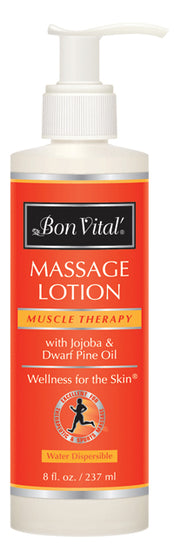 Bon Vital Muscle Therapy Massage Lotion - 8 oz with Pump - Case of 12